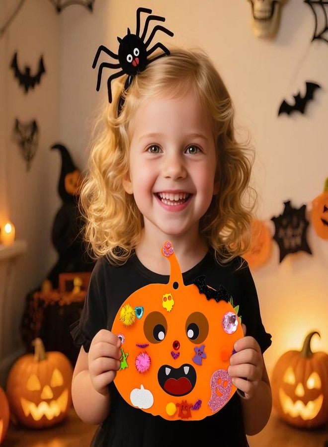 xFFFun 36 Set Halloween Crafts for Kids, Foam Pumpkins DIY Art and Crafts Decorations with Stickers & Ghost Spider Bat Witch Hat, Halloween Party Favors for School Classroom Activities Home Decor - Image 2